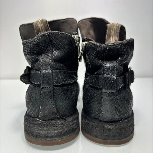Officine Creative Legrand Black Snakeskin Reptile Look Leather Booties Size 38 - Picture 8 of 13